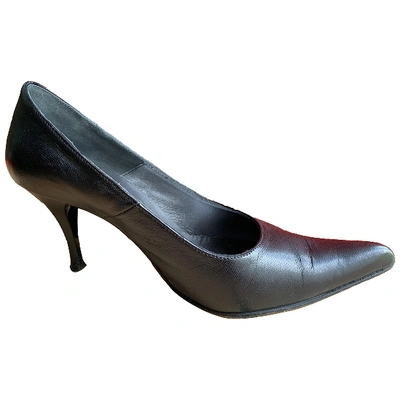 Pre-owned Pierre Cardin Black Leather Heels