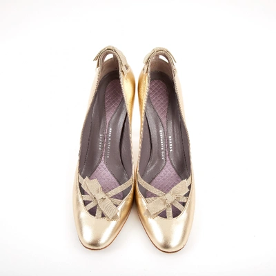 Pre-owned Anya Hindmarch Leather Heels In Gold