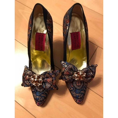 Pre-owned Christian Lacroix Gold Cloth Heels