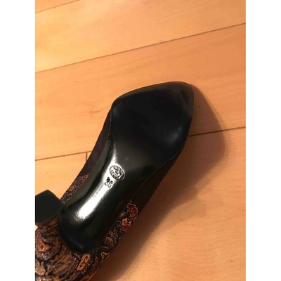 Pre-owned Christian Lacroix Gold Cloth Heels