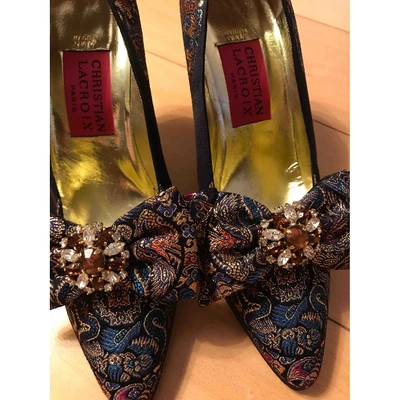 Pre-owned Christian Lacroix Gold Cloth Heels