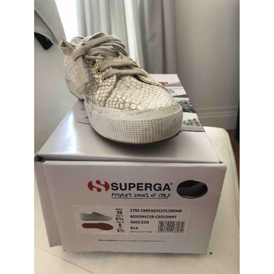 Pre-owned Superga Cloth Trainers In Gold