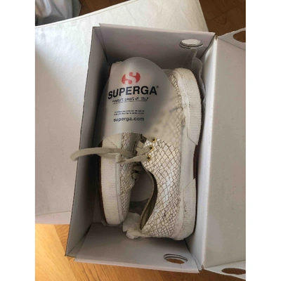 Pre-owned Superga Cloth Trainers In Gold