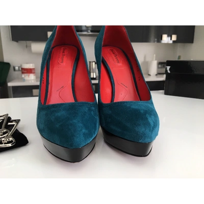 Pre-owned Cesare Paciotti Heels In Turquoise
