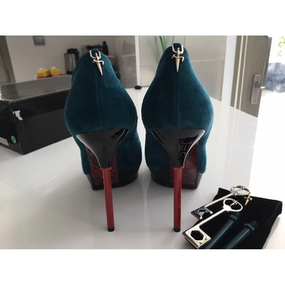 Pre-owned Cesare Paciotti Heels In Turquoise