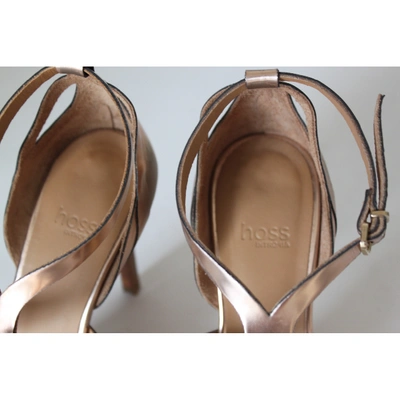 Pre-owned Hoss Intropia Leather Heels In Gold