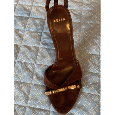 Pre-owned Aerin Brown Suede Sandals