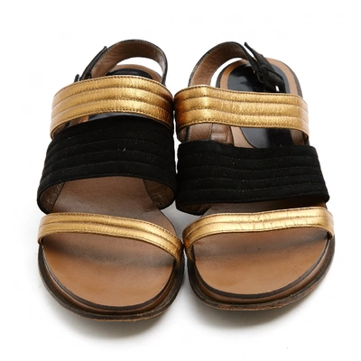 MARNI Pre-owned Leather Sandals In Gold