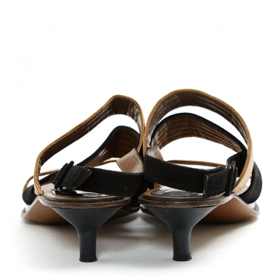 Pre-owned Marni Leather Sandals In Gold