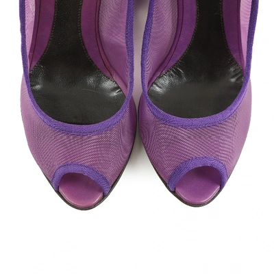Pre-owned Fendi Cloth Heels In Purple