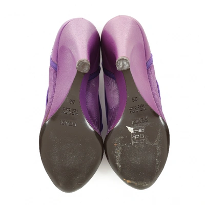 Pre-owned Fendi Cloth Heels In Purple