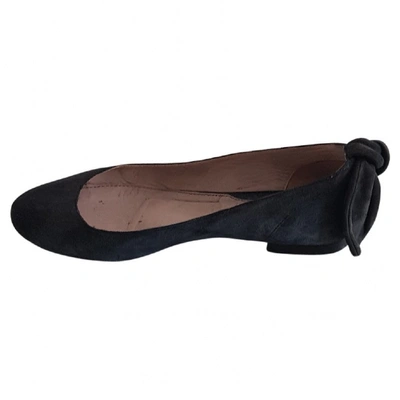 Pre-owned Carven Leather Ballet Flats In Blue