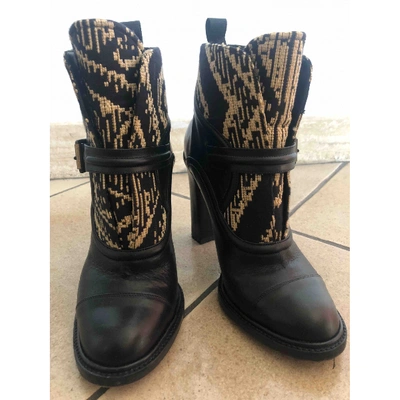 Pre-owned Etro Leather Ankle Boots In Black