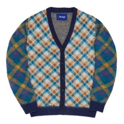 Pre-owned Awake  Mohair Cardigan Double Plaid