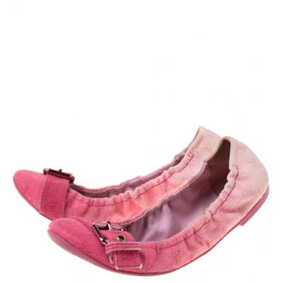 Pre-owned Louis Vuitton Pink Cloth Ballet Flats
