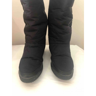 Pre-owned Diadora Cloth Snow Boots In Black