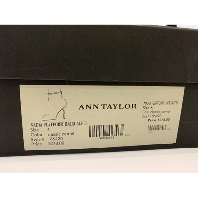 Pre-owned Ann Taylor Pony-style Calfskin Ankle Boots In Multicolour