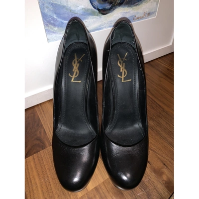 Pre-owned Saint Laurent Palais Leather Heels In Black