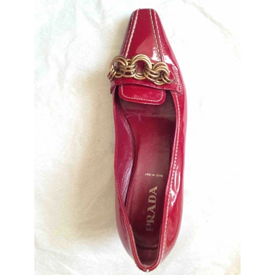 Pre-owned Prada Patent Leather Heels In Red