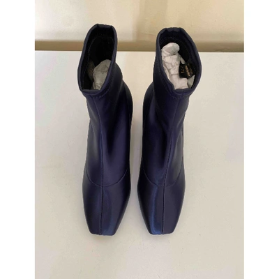 Pre-owned 3.1 Phillip Lim / フィリップ リム Cloth Ankle Boots In Navy