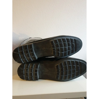 Pre-owned Ferragamo Black Patent Leather Boots