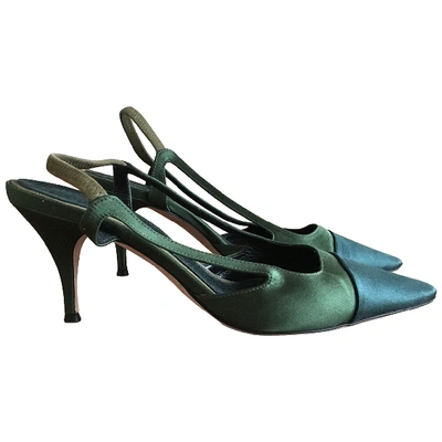 Pre-owned Giambattista Valli Green Cloth Heels