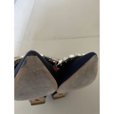 Pre-owned Rupert Sanderson Cloth Flats In Blue