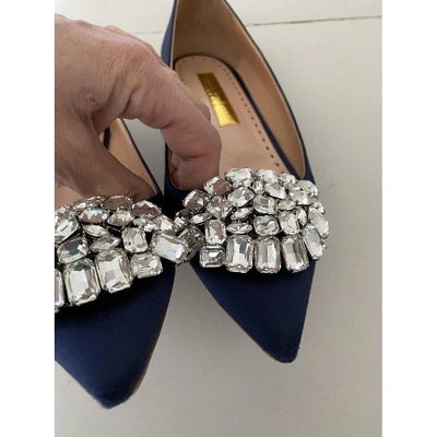 Pre-owned Rupert Sanderson Cloth Flats In Blue