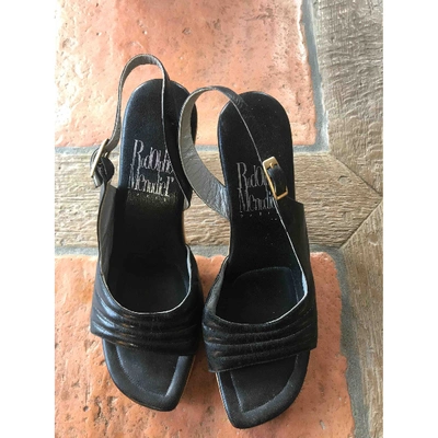 Pre-owned Rodolphe Menudier Leather Mules In Black