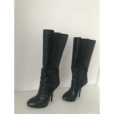 Pre-owned Giuseppe Zanotti Leather Boots In Black