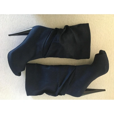 ALEXANDER MCQUEEN Pre-owned Cloth Boots In Blue