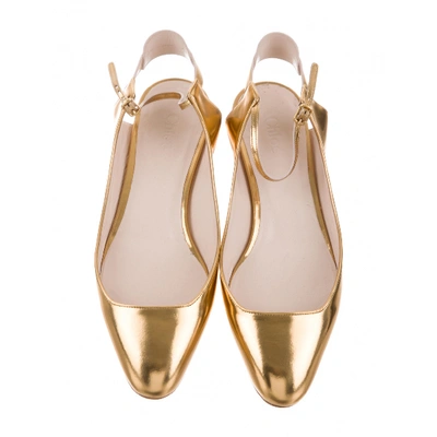 Pre-owned Chloé Gold Leather Ballet Flats