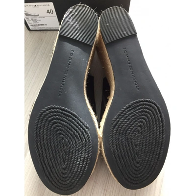 Pre-owned Tommy Hilfiger Cloth Sandal In Black
