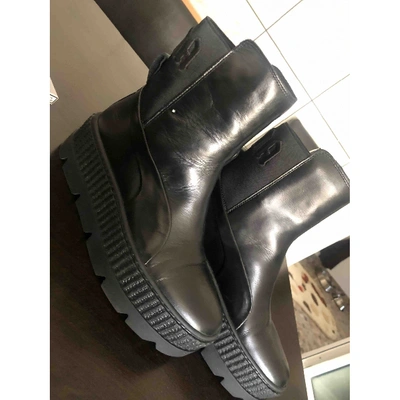 Pre-owned Fenty X Puma Black Fur Ankle Boots