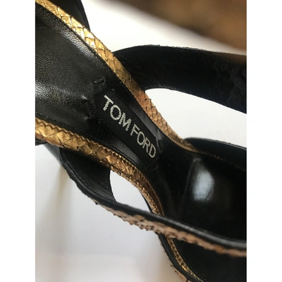 Pre-owned Tom Ford Gold Python Sandals