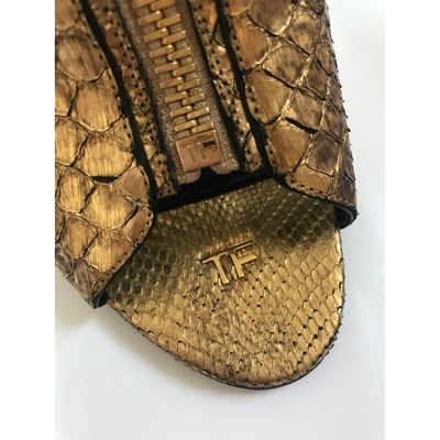 Pre-owned Tom Ford Gold Python Sandals