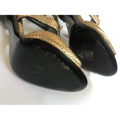 Pre-owned Tom Ford Gold Python Sandals