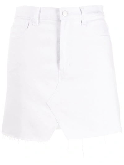 Shop J Brand Jules High Rise Denim Skirt In White