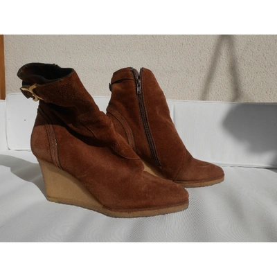 Pre-owned Chloé Buckled Boots In Brown