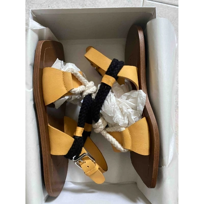Pre-owned Plan C Leather Sandal In Yellow