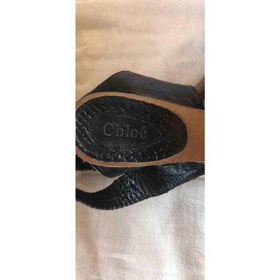 Pre-owned Chloé Black Python Sandals