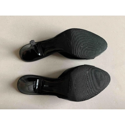 Pre-owned Ferragamo Black Patent Leather Sandals
