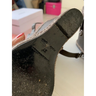 Pre-owned Balenciaga Leather Sandals In Khaki
