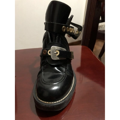 Pre-owned Balenciaga Ceinture Leather Buckled Boots In Black