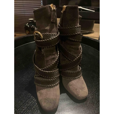 Pre-owned Tom Ford Brown Suede Ankle Boots