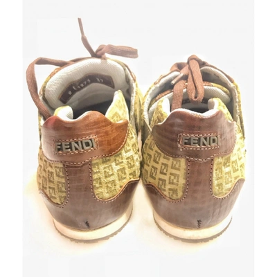 Pre-owned Fendi Brown Cloth Trainers