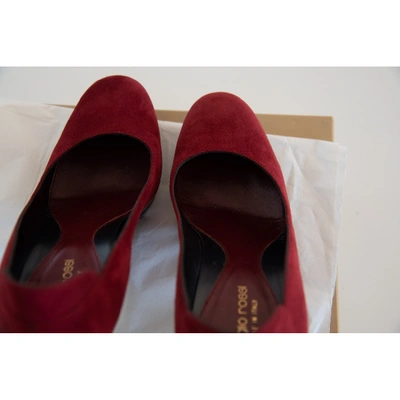 Pre-owned Sergio Rossi Leather Heels In Burgundy