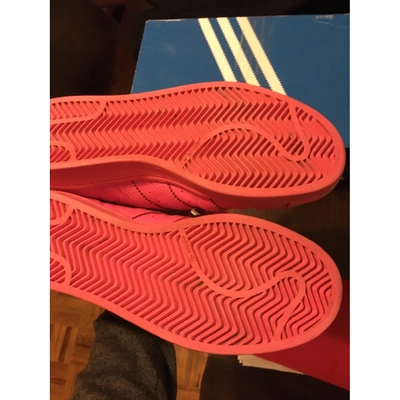 Pre-owned Adidas X Pharrell Williams Leather Trainers In Pink