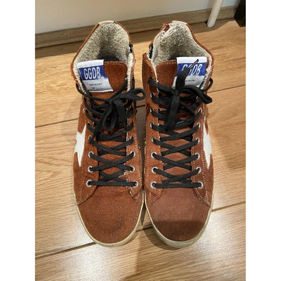 Pre-owned Golden Goose Francy Brown Suede Trainers