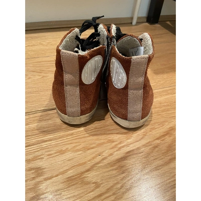 Pre-owned Golden Goose Francy Brown Suede Trainers
